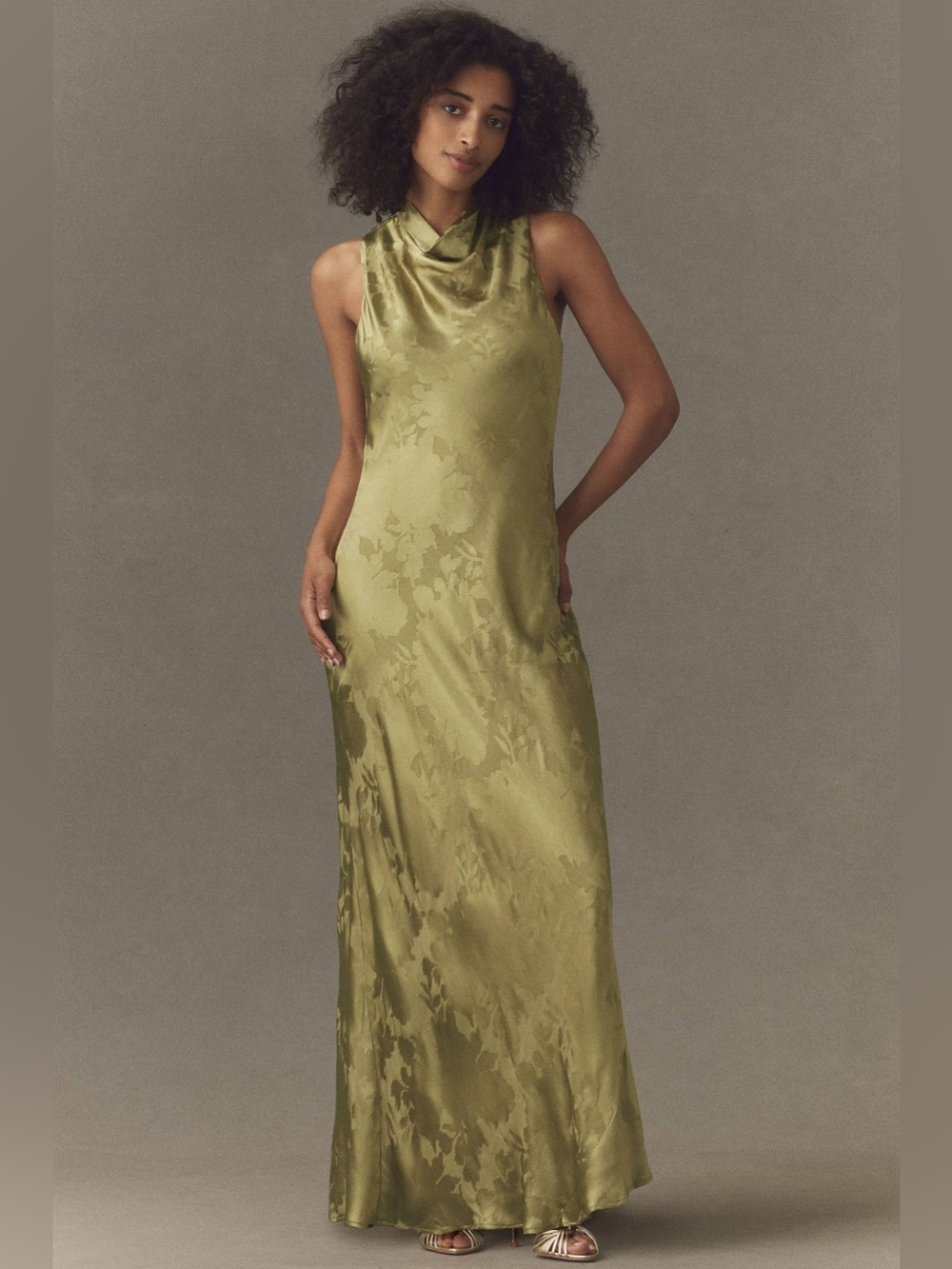 BHLDN by Anthropologie High-Neck Slip Maxi Dress NWT SIZE XXS
